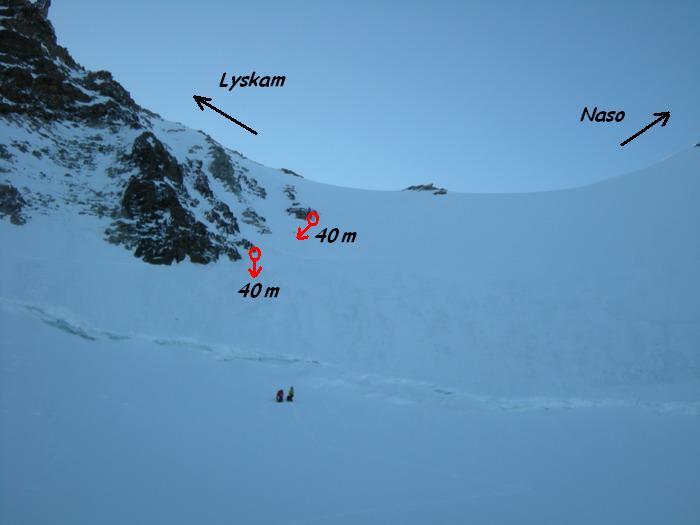 Le col du Front, entre Naso et Lyskam Le col du Front, entre Naso et Lyskam