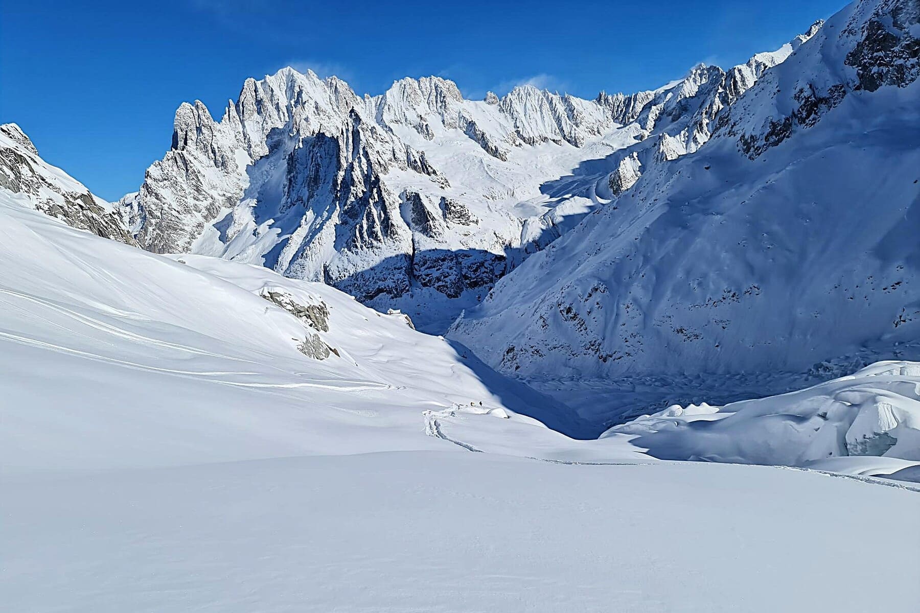 Descente de la Vallée Blanche à ski Ski hors-piste | Glaciers | 3842m | Guide en privé
