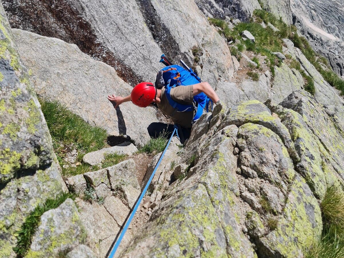 Escalade grande voie Aiguille Croux 2 jours Escalade rocheuse | Refuge | 2 jours
