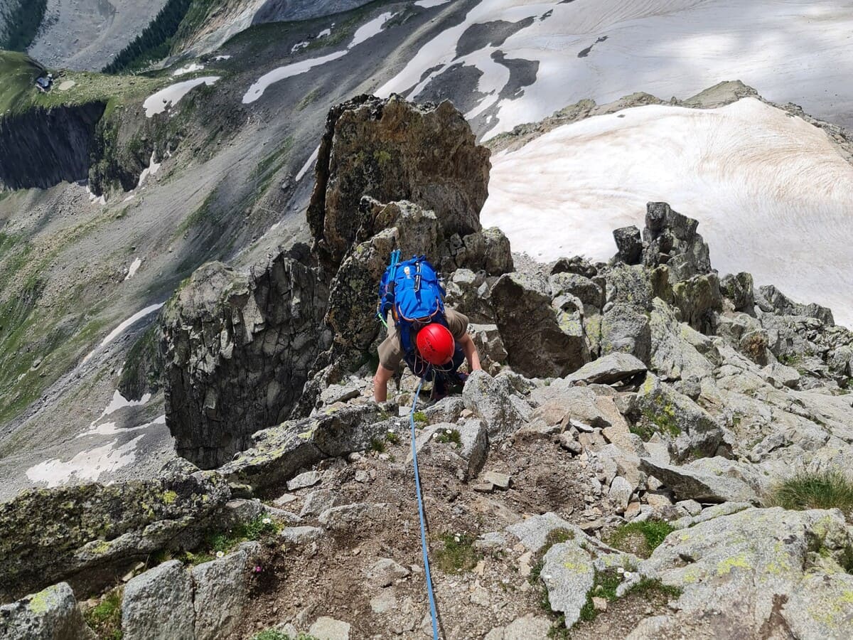 Escalade grande voie Aiguille Croux 2 jours Escalade rocheuse | Refuge | 2 jours